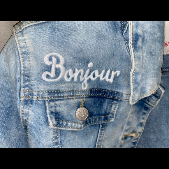 Justice embroidered jean jacket size 16/18 youth - Picture 5 of 6